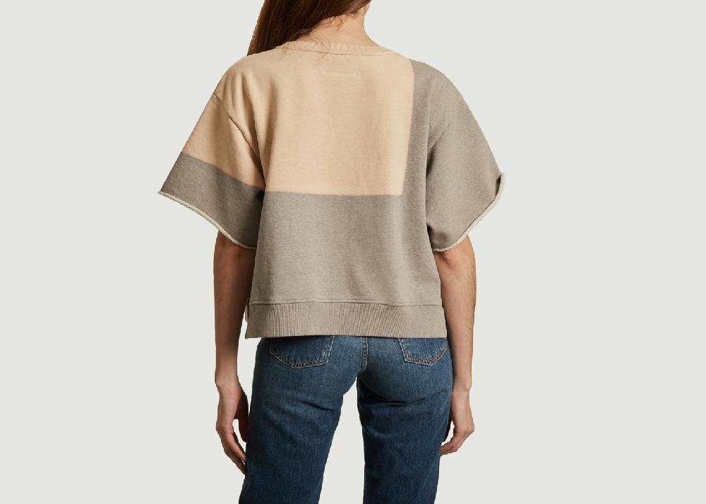 L'exception Sweatshirt Court à Manches Courtes Gris MM6 Maison Margiela