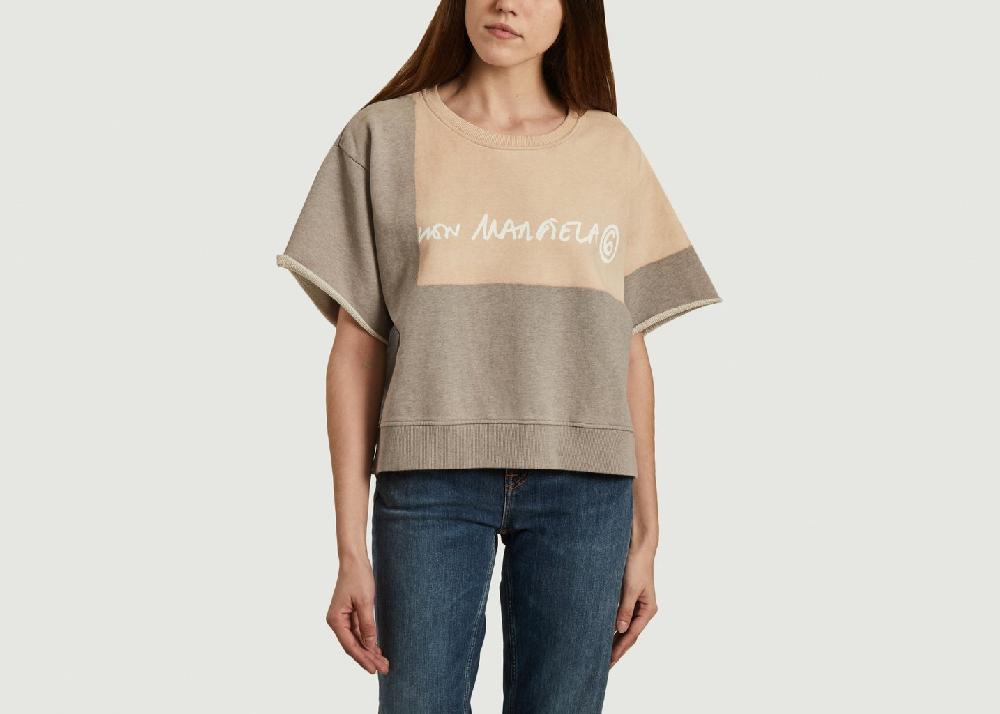 l'exception Sweatshirt court à manches courtes Gris MM6 Maison Margiela