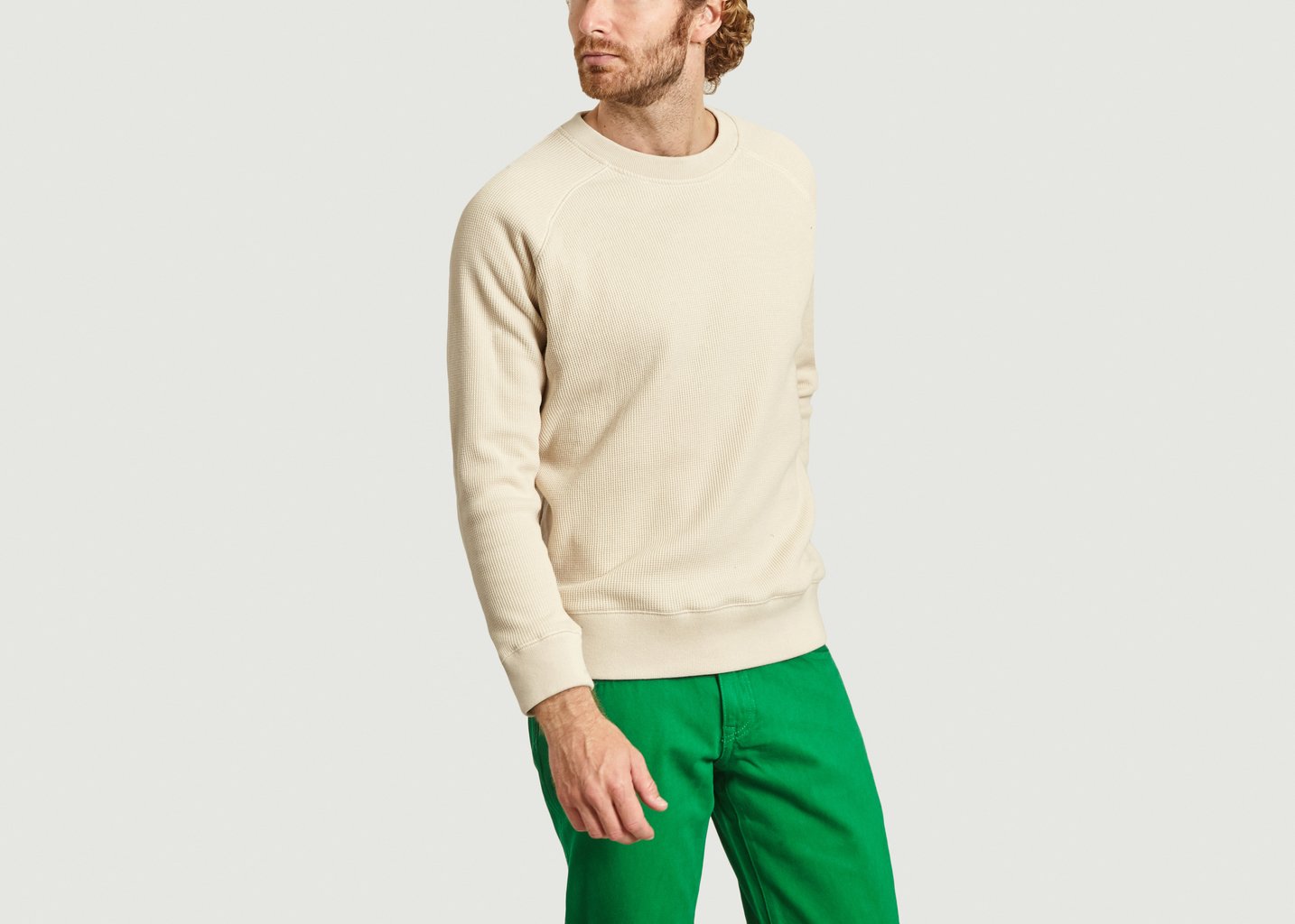 L'exception Sweatshirt Double Waffle Ecru M.C. Overalls