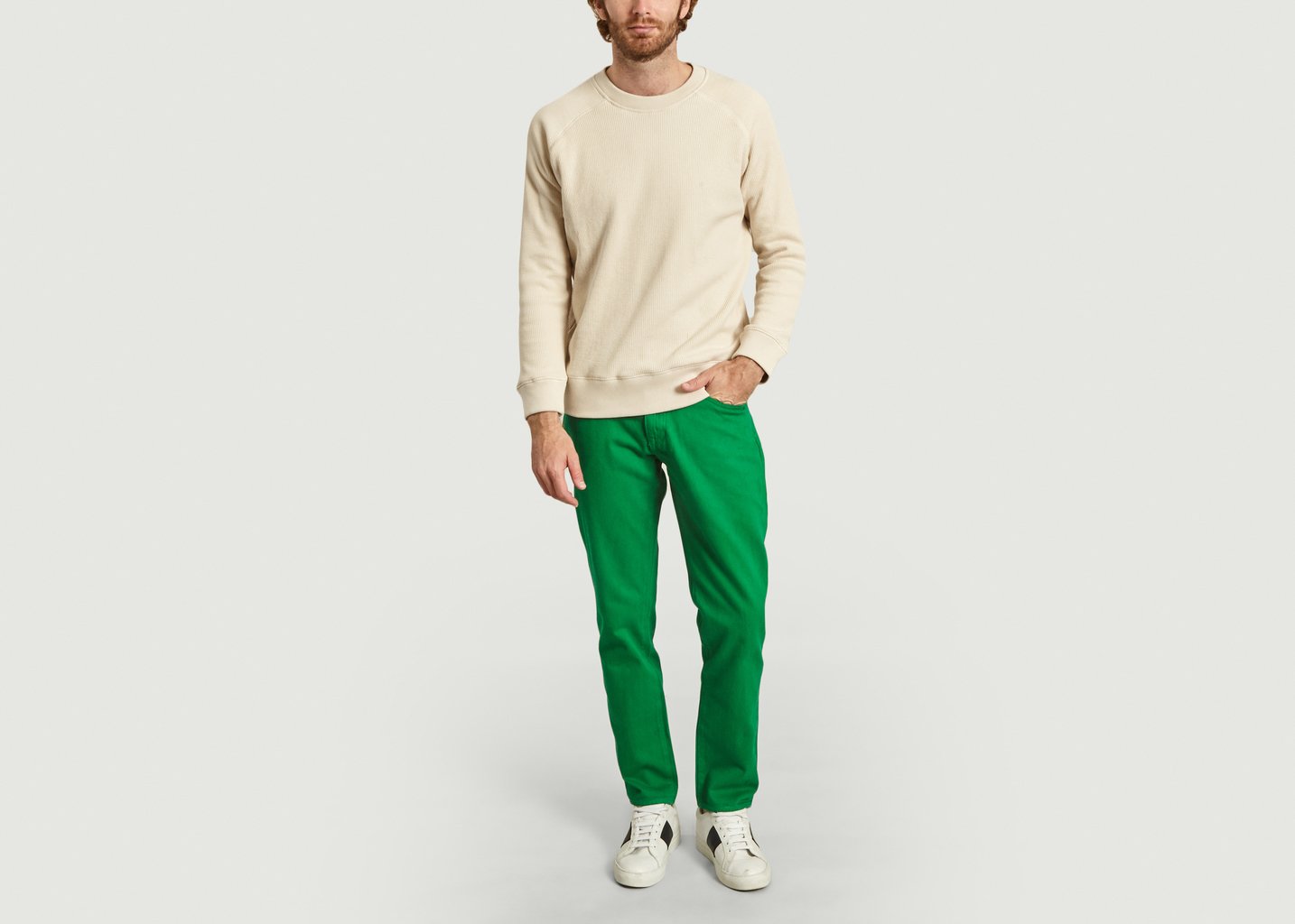 L'exception Sweatshirt Double Waffle Ecru M.C. Overalls