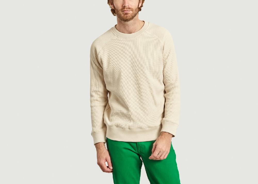 l'exception Sweatshirt Double Waffle Ecru M.C. Overalls