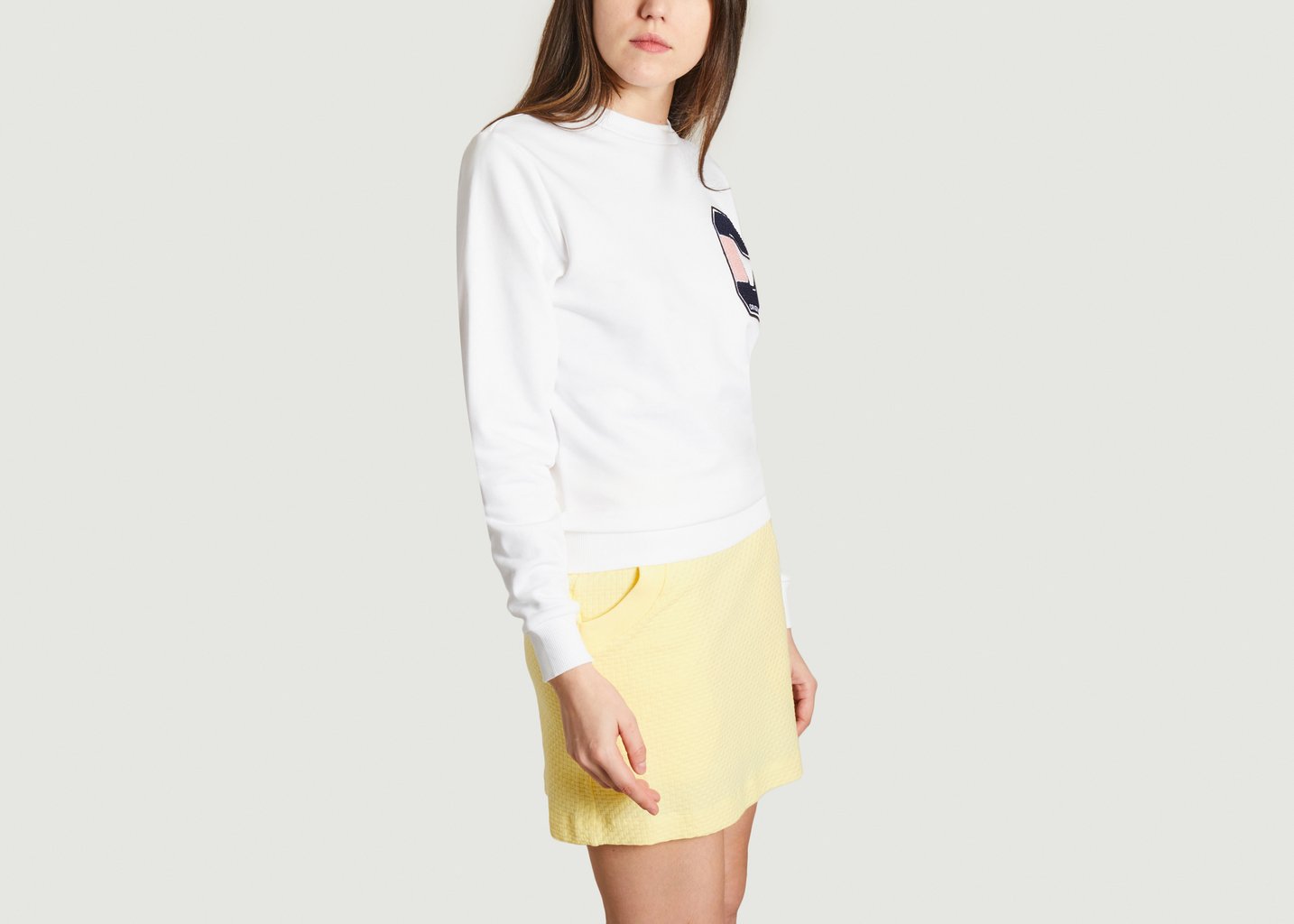 L'exception Sweatshirt En Coton Avec Patchs Blanc Colmar