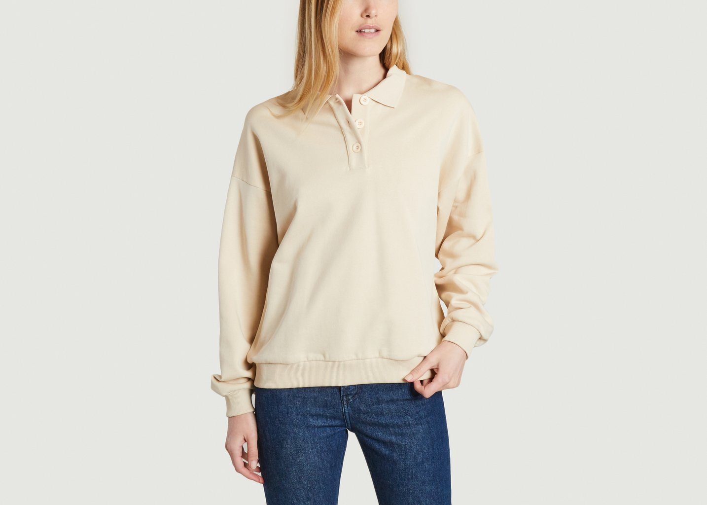 l'exception Sweatshirt en coton bio Uma Beige Rita Row