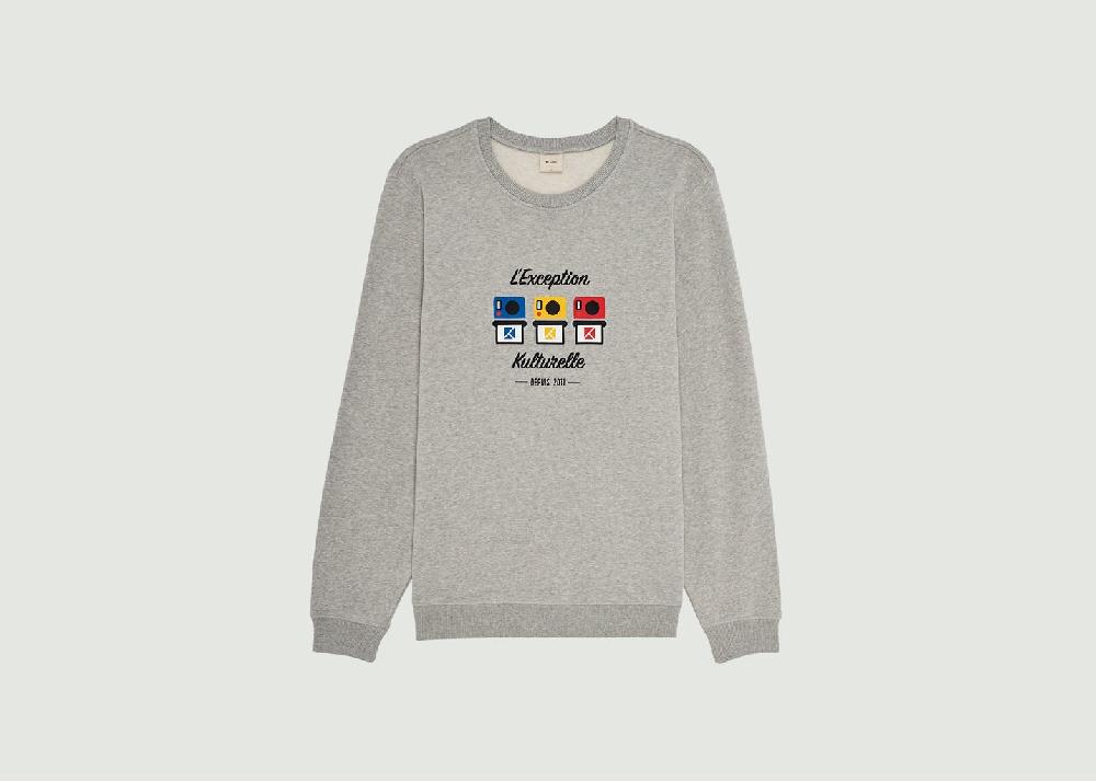 l'exception Sweatshirt en coton biologique collaboration 10 ans L'Exception Paris x Kulte Gris L'Exception Paris