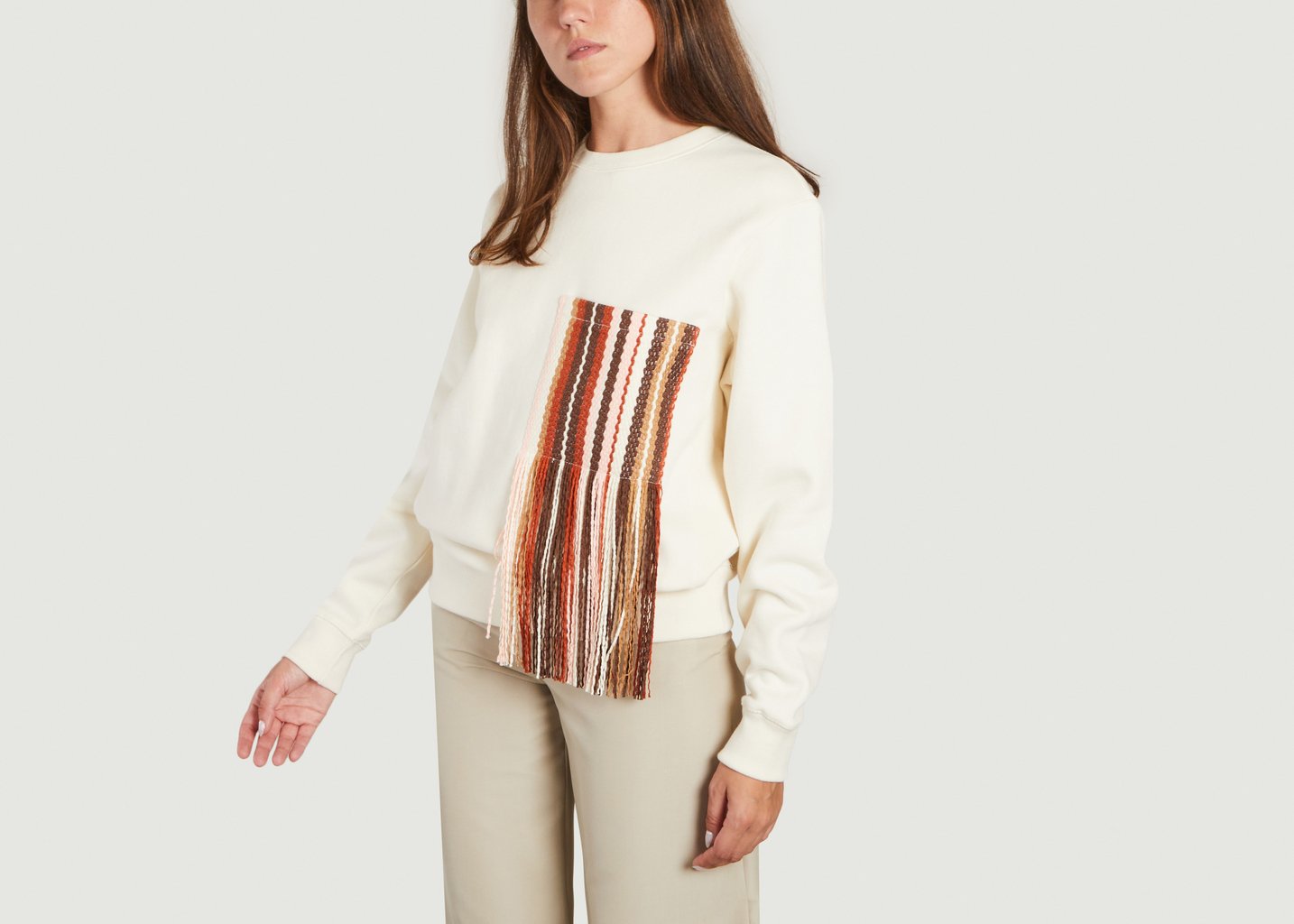 L'exception Sweatshirt En Coton Biologique GOTS® Ecru Benjamin Benmoyal
