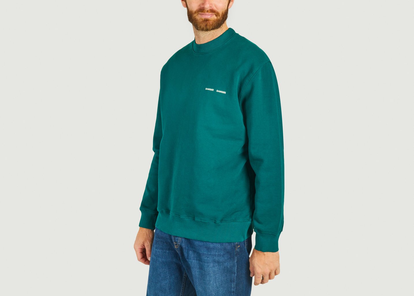 L'exception Sweatshirt En Coton Biologique Vert Sapin Samsoe & Samsoe