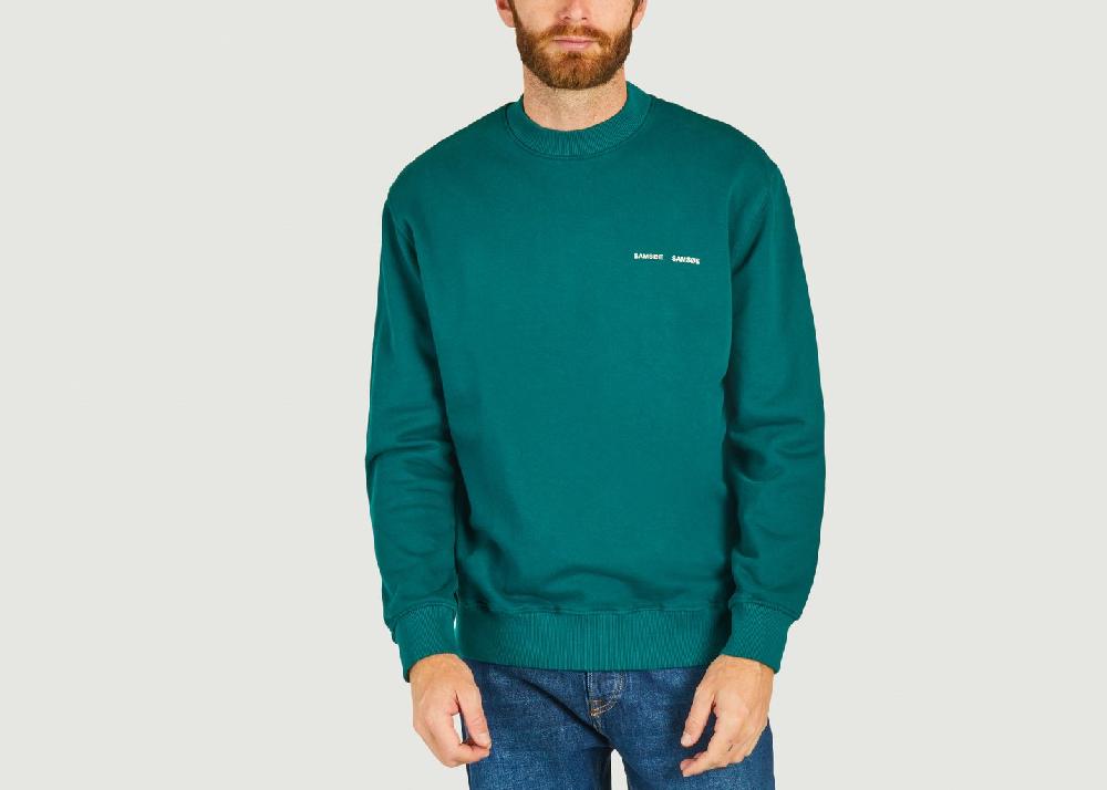l'exception Sweatshirt en coton biologique Vert Sapin Samsoe & Samsoe