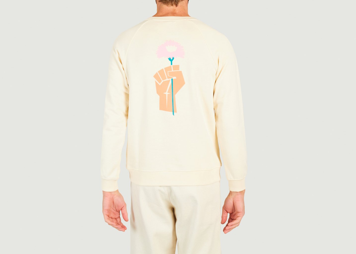 L'exception Sweatshirt Flower Power Olow X Rosi Feist Ecru Olow Paris