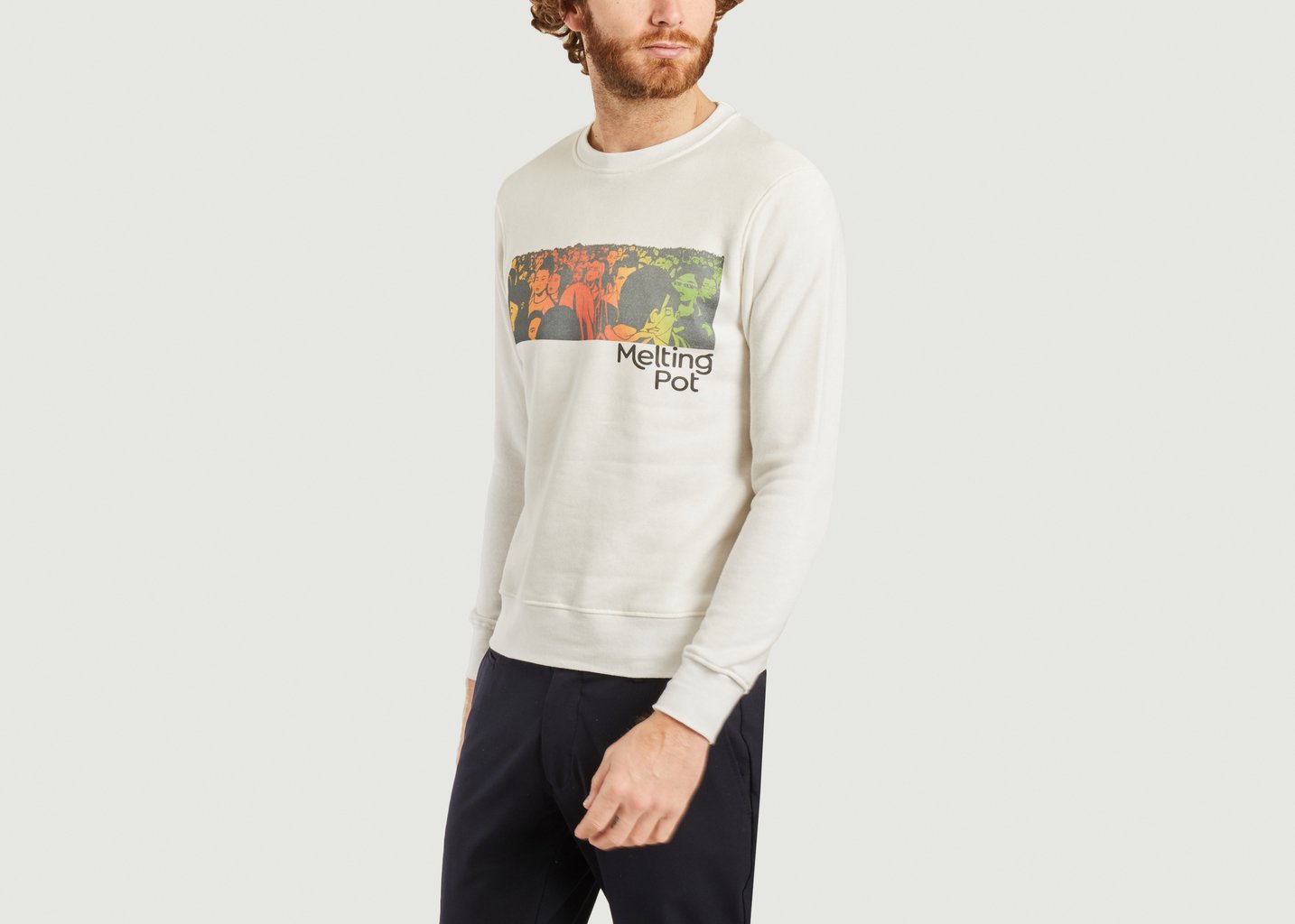 L'exception Sweatshirt Imprimé Melting Pot Blanc JagVi Rive Gauche