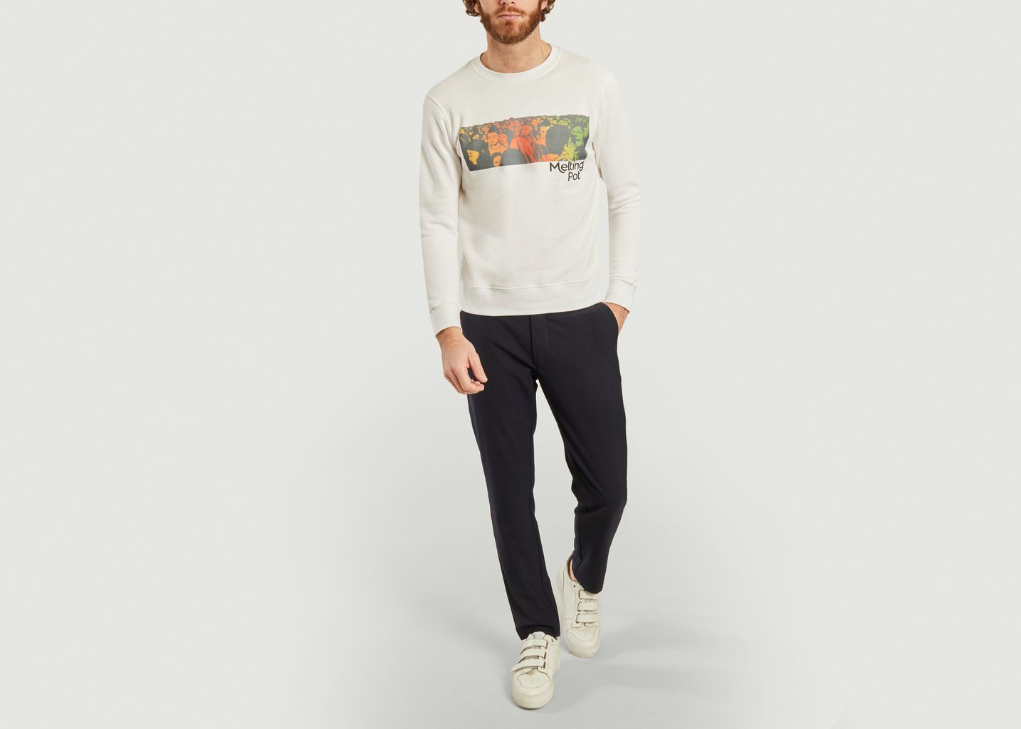 L'exception Sweatshirt Imprimé Melting Pot Blanc JagVi Rive Gauche
