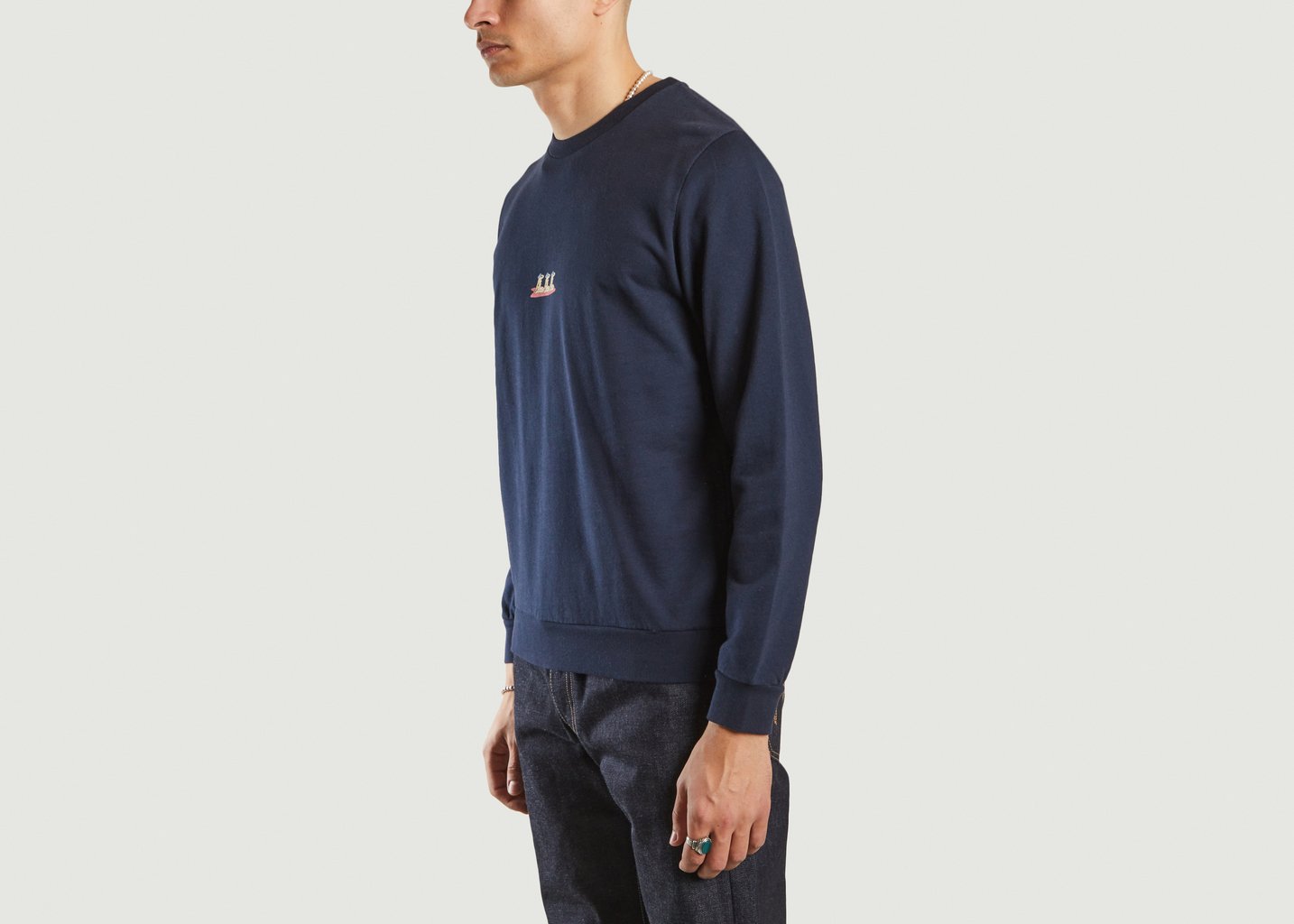 L'exception Sweatshirt Nathanael.01 Bleu Marine Cuisse De Grenouille