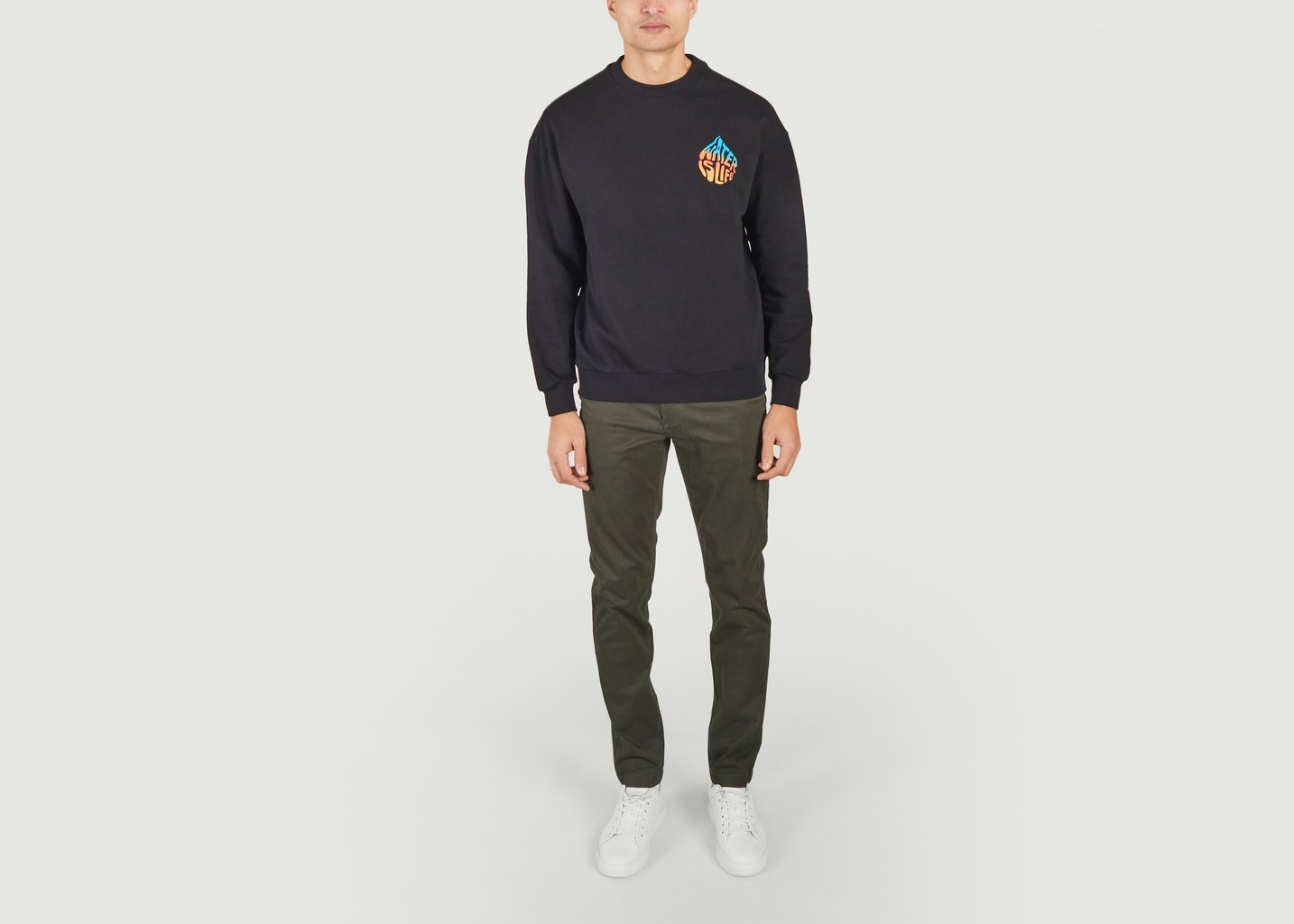 L'exception Sweatshirt Oversize Imprimé Wateraid Noir Knowledge Cotton Apparel