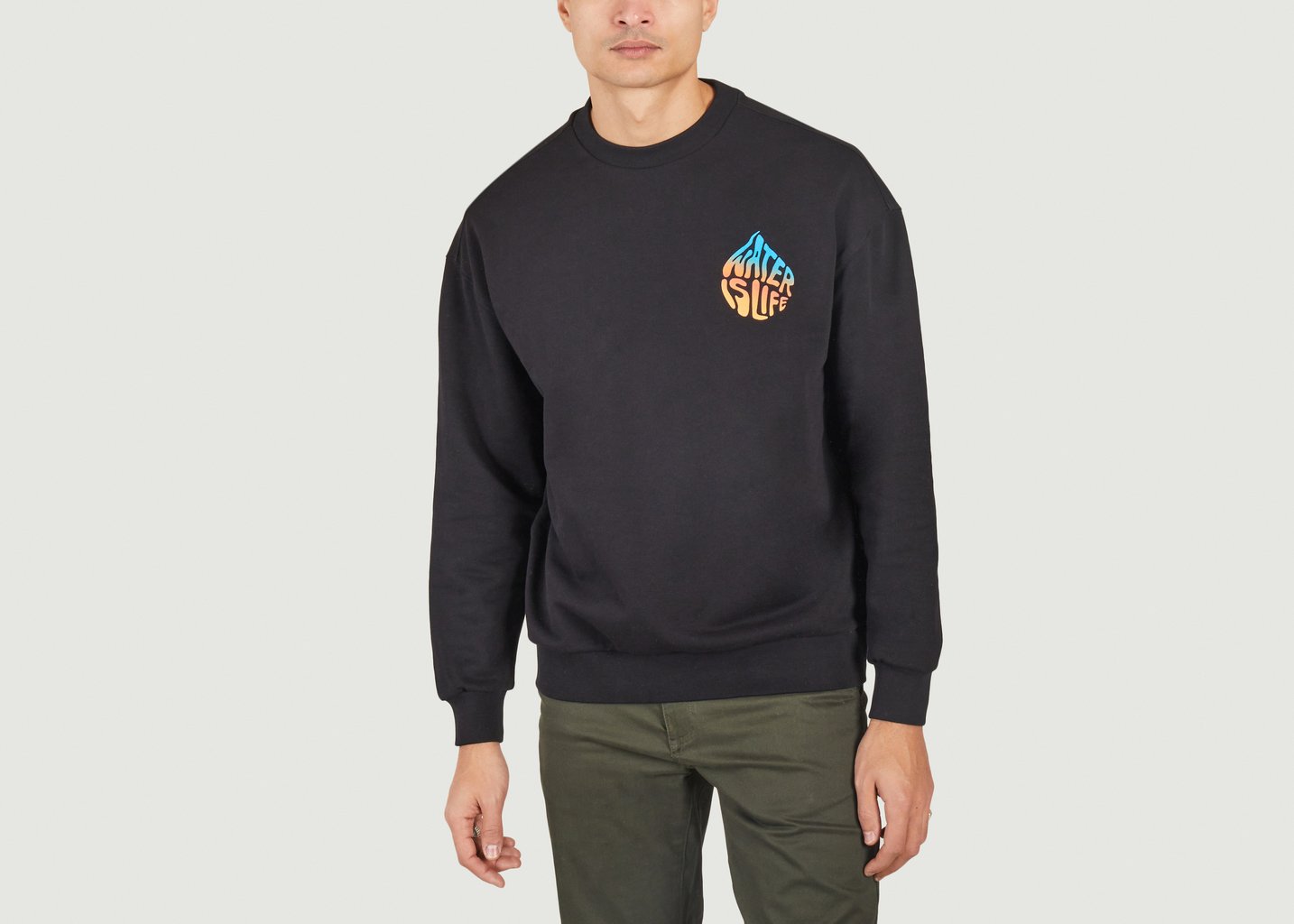 l'exception Sweatshirt oversize imprimé Wateraid Noir Knowledge Cotton Apparel