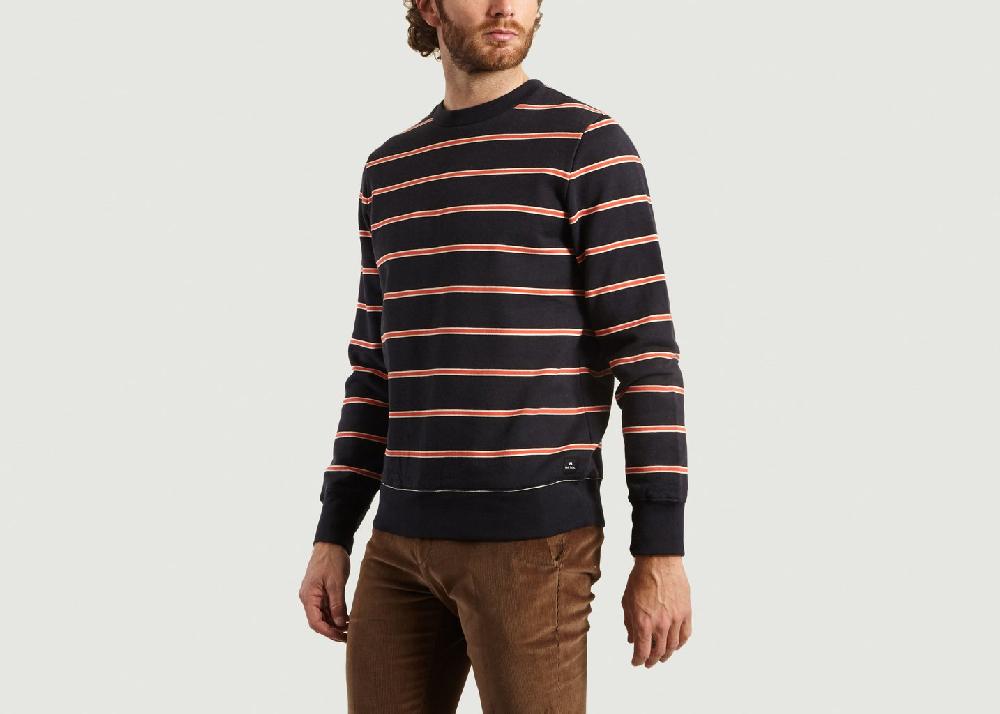 L'exception Sweatshirt Rayé Bleu Marine PS By PAUL SMITH