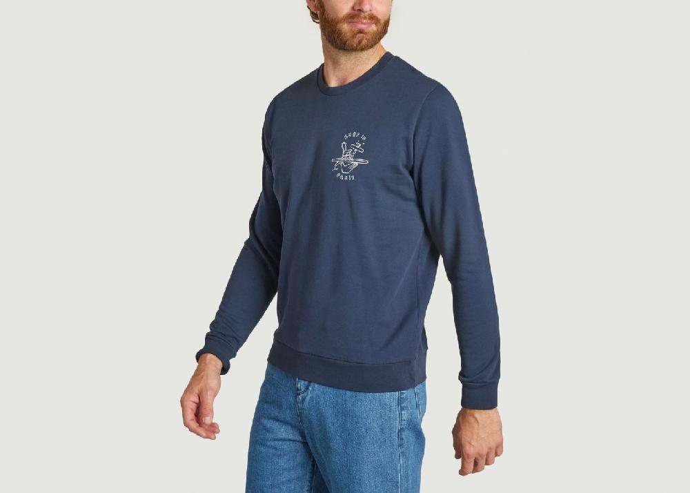L'exception Sweatshirt Renel Bleu Marine Cuisse De Grenouille