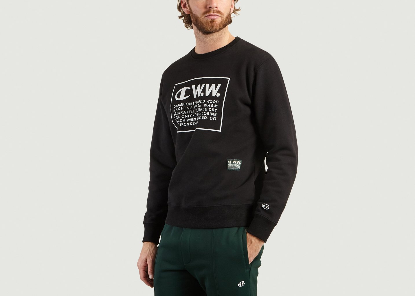 L'exception Sweatshirt Reverse Weave « Mike » Champion X Wood Wood Noir Champion