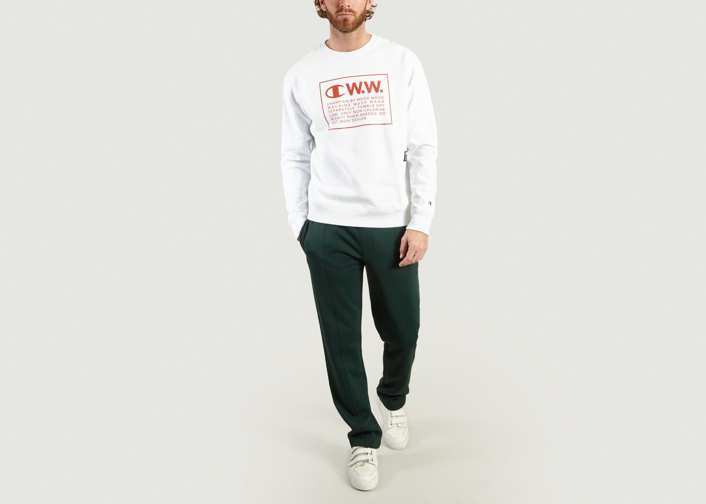 L'exception Sweatshirt Reverse Weave « Mike » Champion X Wood Wood Blanc Champion