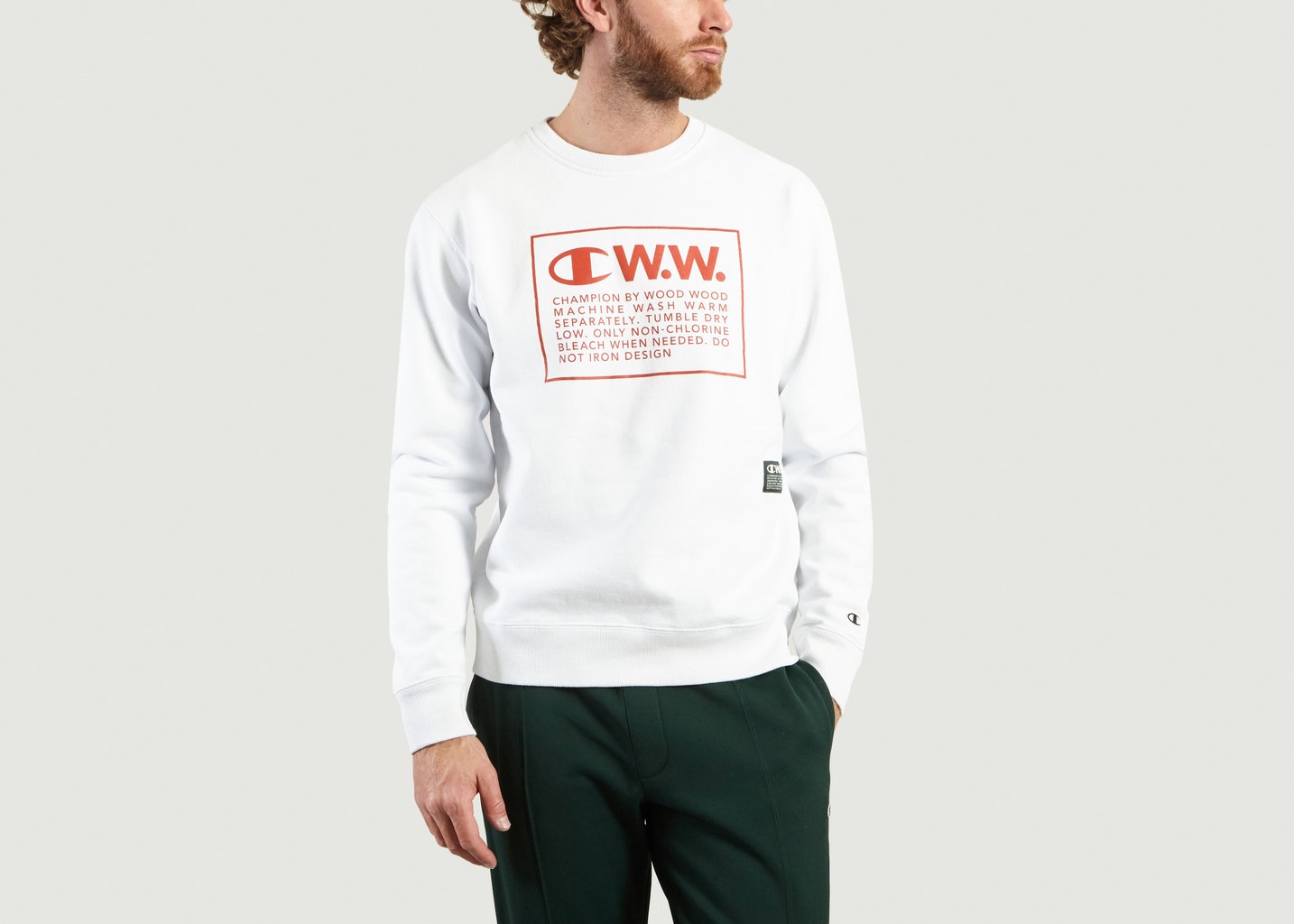 l'exception Sweatshirt Reverse Weave « Mike » Champion X Wood Wood Blanc Champion