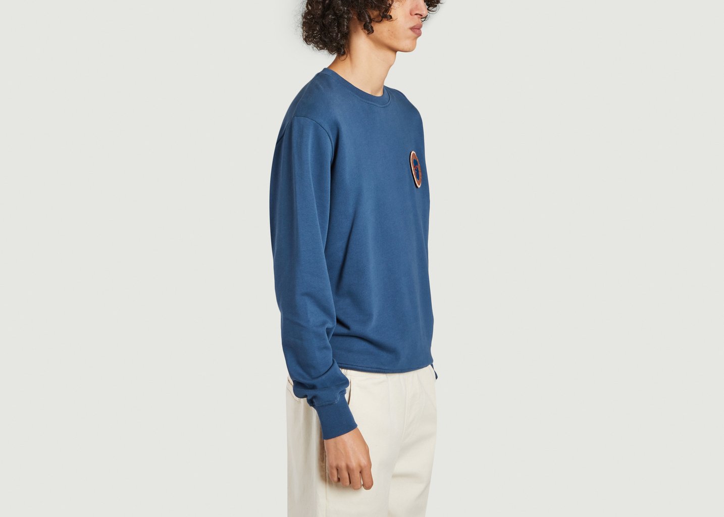 L'exception Sweatshirt Scratchy Avec Lots De 3 Patchs Brodés à Scratcher Bleu Olow Paris