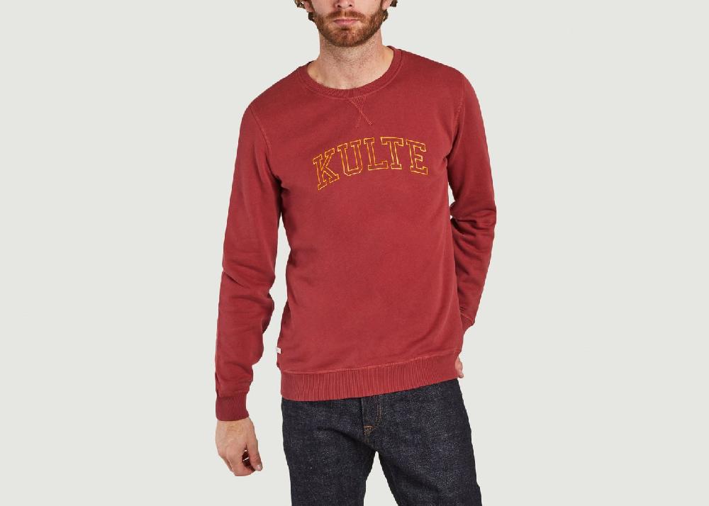 l'exception Sweatshirt siglé en coton bio Corpo Athletic Bordeaux Kulte