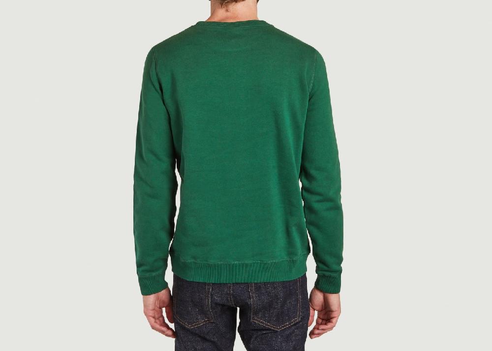 L'exception Sweatshirt Siglé En Coton Bio Corpo Athletic Vert Kulte