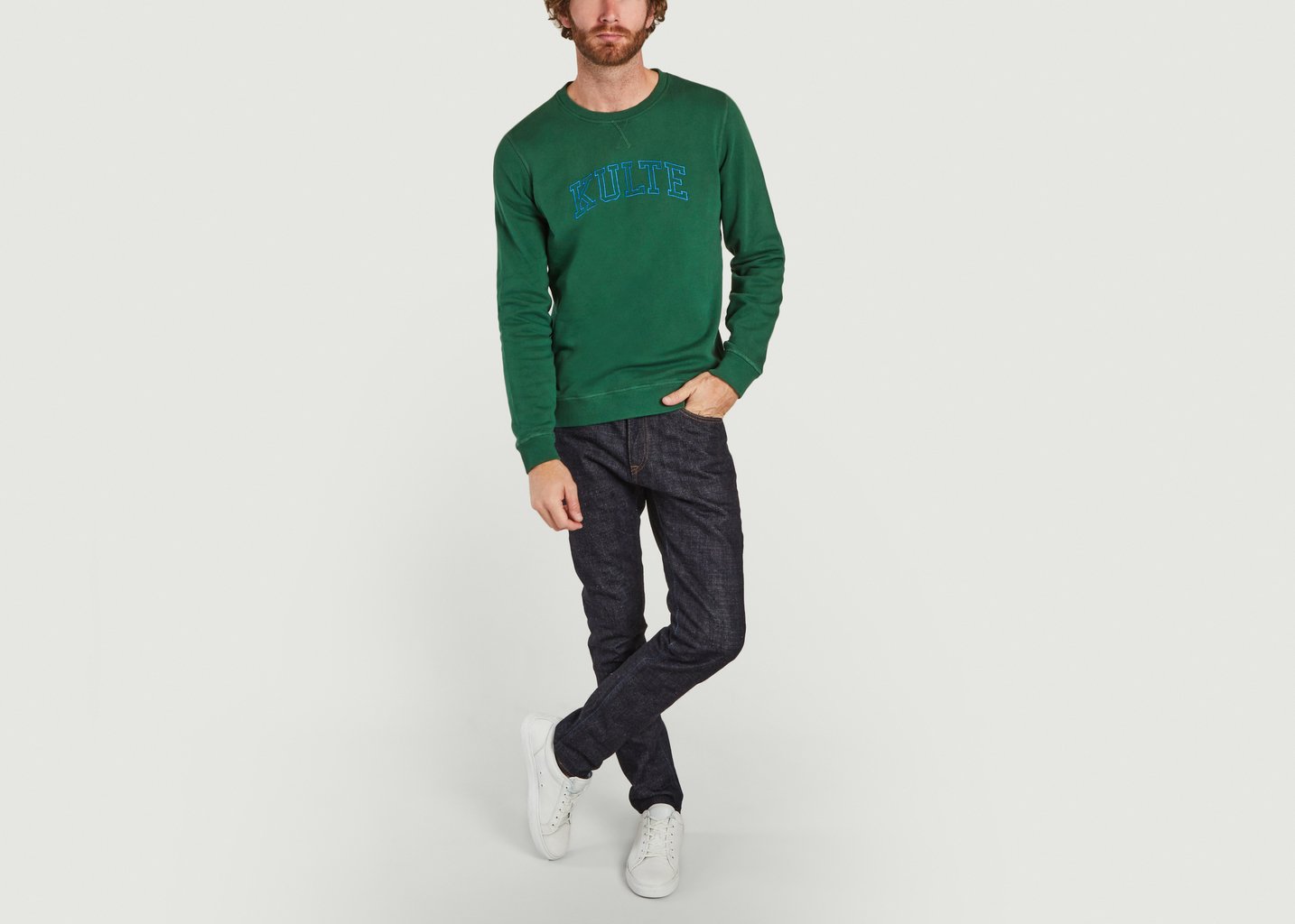 L'exception Sweatshirt Siglé En Coton Bio Corpo Athletic Vert Kulte