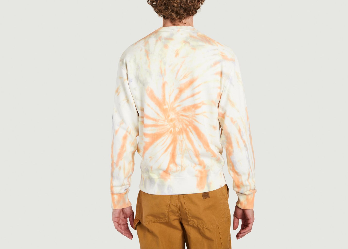 L'exception Sweatshirt Siglé Imprimé Tie And Dye Pêche Kenzo