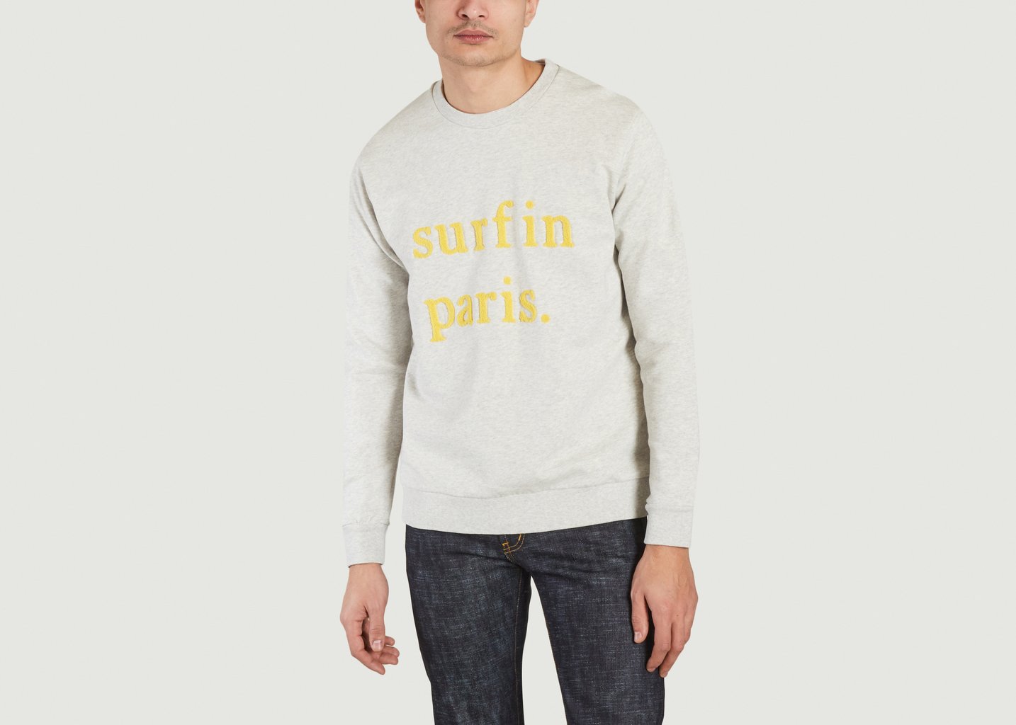 l'exception Sweatshirt Surf in Paris Gris Léger Cuisse de Grenouille