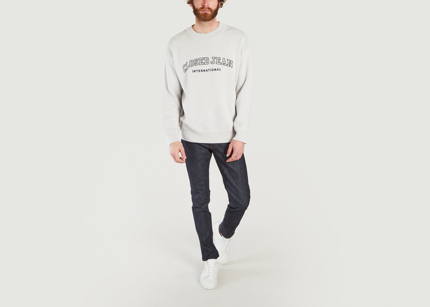 L'exception Sweatshirt The Closed Jeans En Coton Biologique Et Laine Gris Léger Closed
