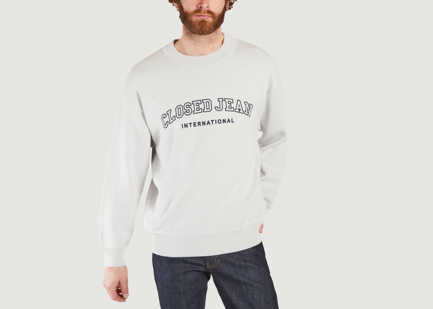 l'exception Sweatshirt The Closed Jeans en coton biologique et laine Gris Léger Closed