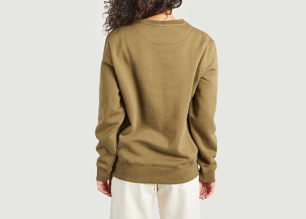 L'exception Sweatshirt The Pocket En Coton Recyclé GOTS Khaki Benjamin Benmoyal