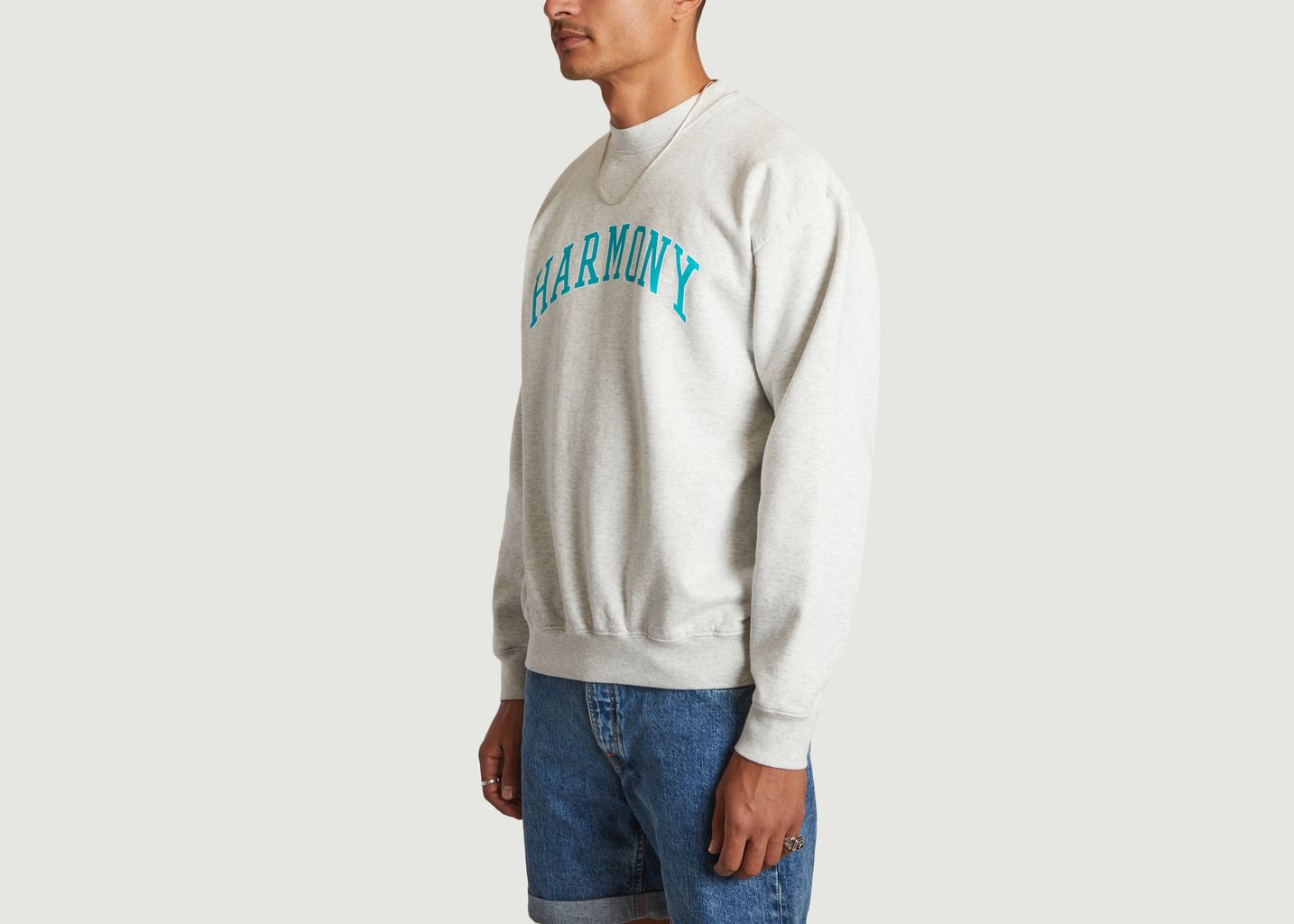 L'exception Sweatshirt University En Coton Biologique Gris Harmony