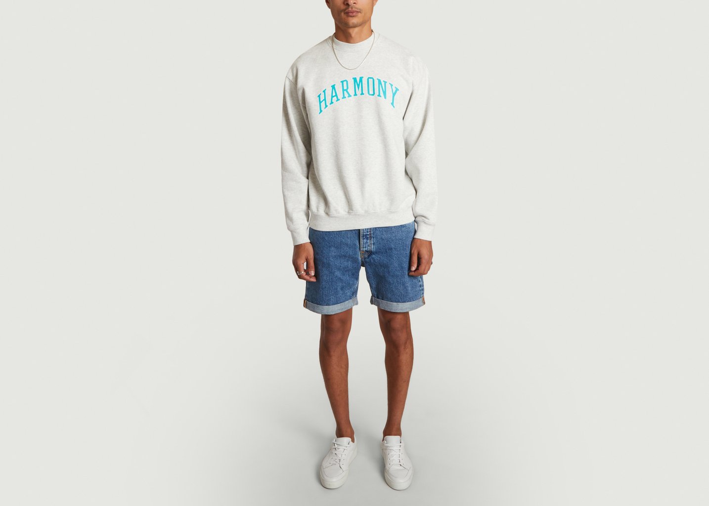 L'exception Sweatshirt University En Coton Biologique Gris Harmony