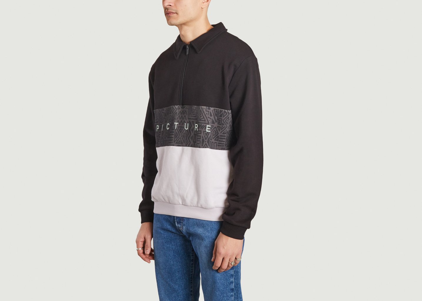 L'exception Sweatshirt Zippé Carawa Noir Picture Organic Clothing