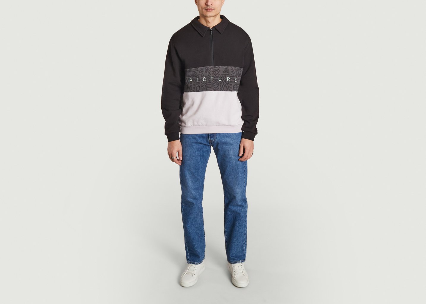 L'exception Sweatshirt Zippé Carawa Noir Picture Organic Clothing