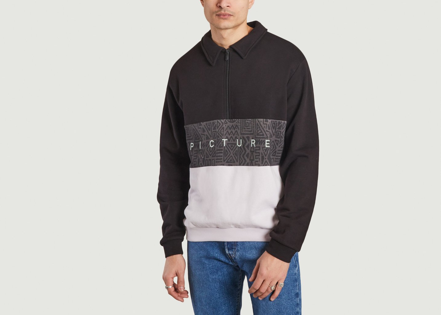 l'exception Sweatshirt zippé Carawa Noir Picture Organic Clothing