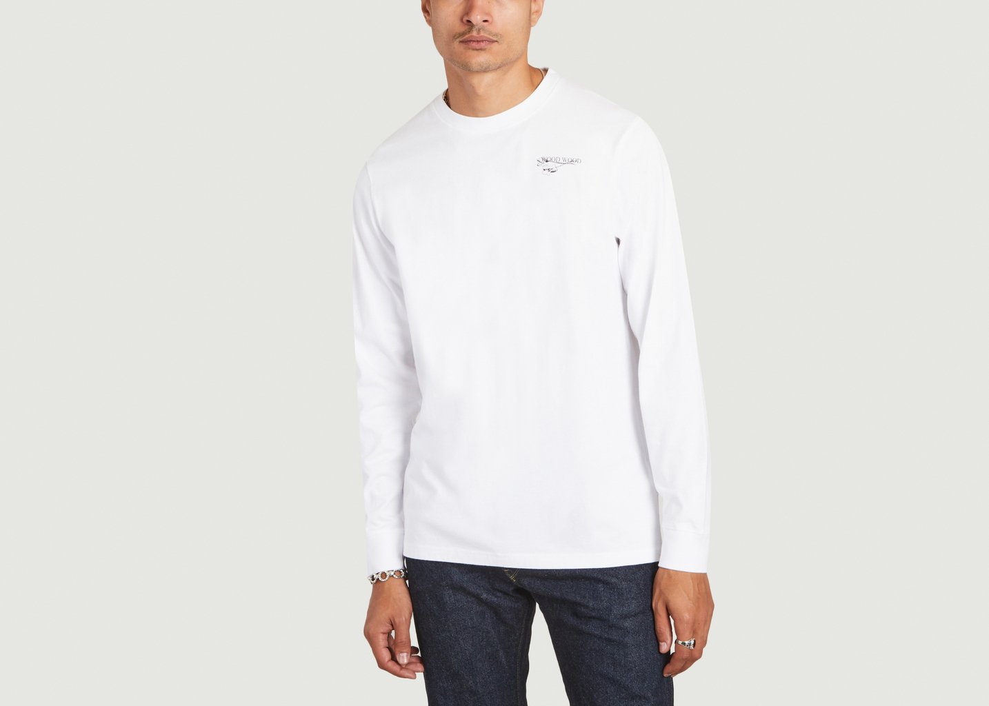 l'exception T shirt à manches longues Blanc Wood Wood