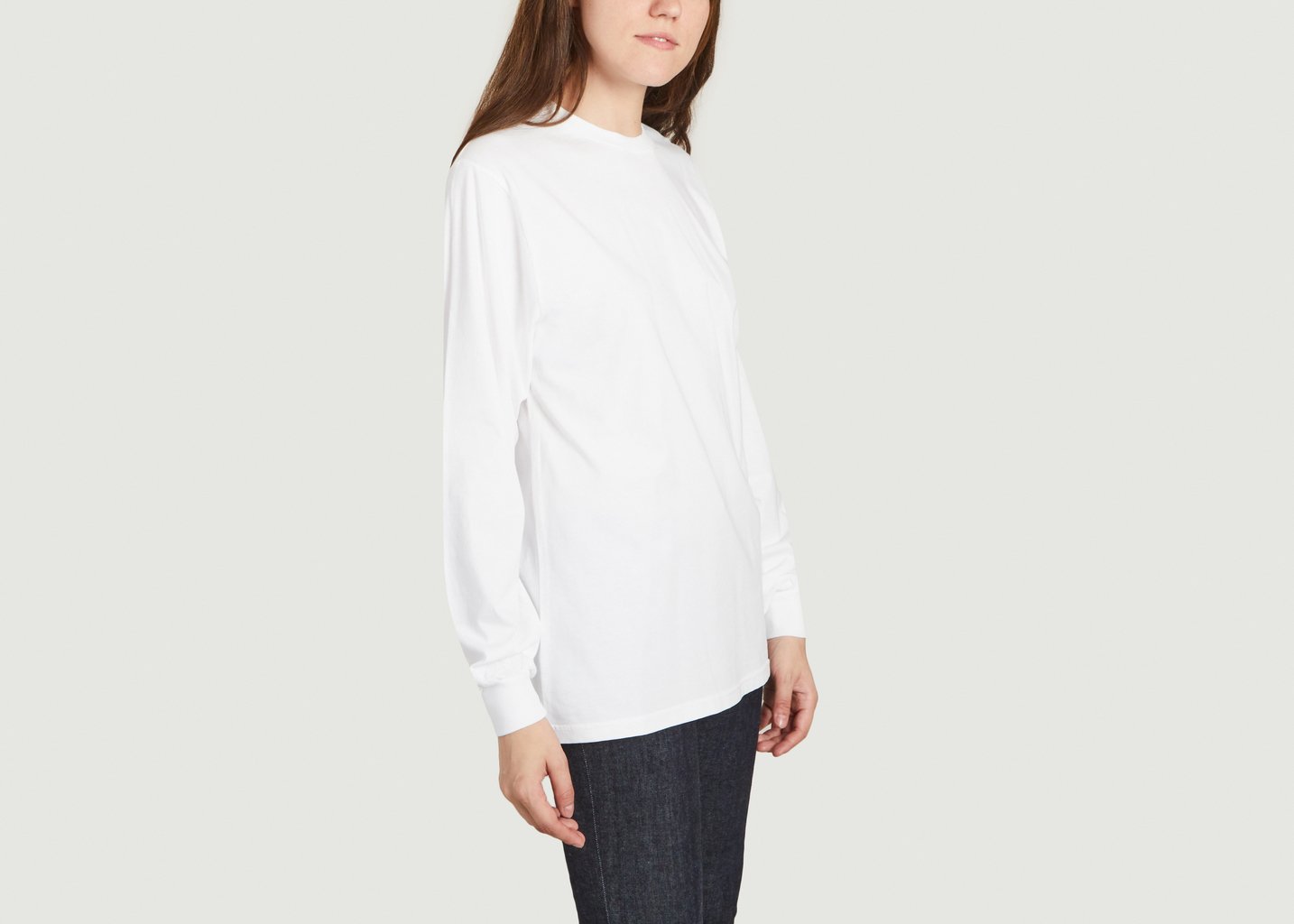 L'exception T Shirt à Manches Longues Oversize En Coton Bio Blanc Colorful Standard