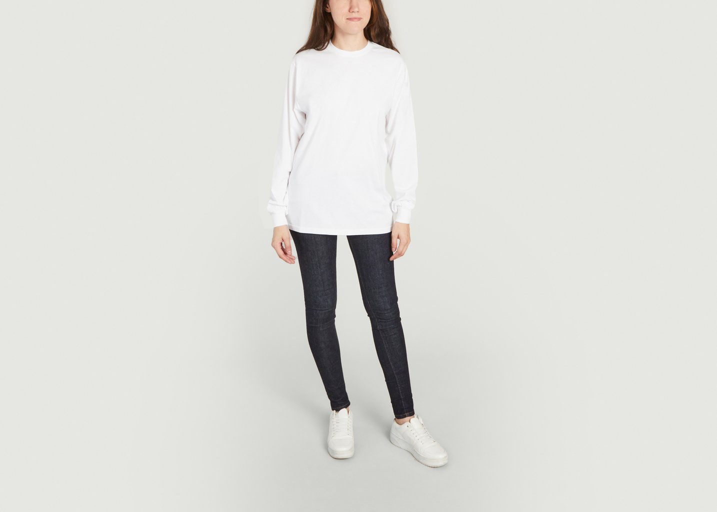 L'exception T Shirt à Manches Longues Oversize En Coton Bio Blanc Colorful Standard