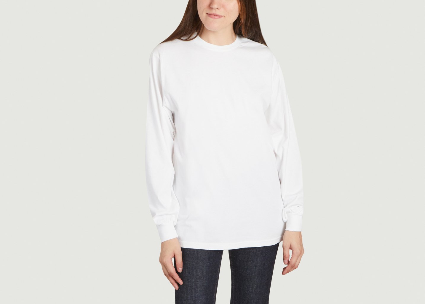 l'exception T shirt à manches longues oversize en coton bio Blanc Colorful Standard