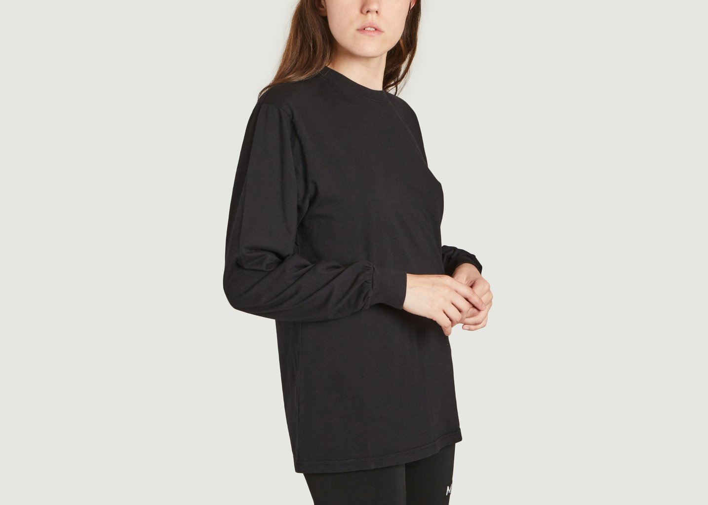 L'exception T Shirt à Manches Longues Oversize En Coton Bio Noir Colorful Standard