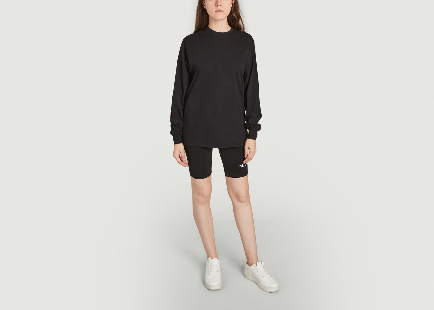 L'exception T Shirt à Manches Longues Oversize En Coton Bio Noir Colorful Standard