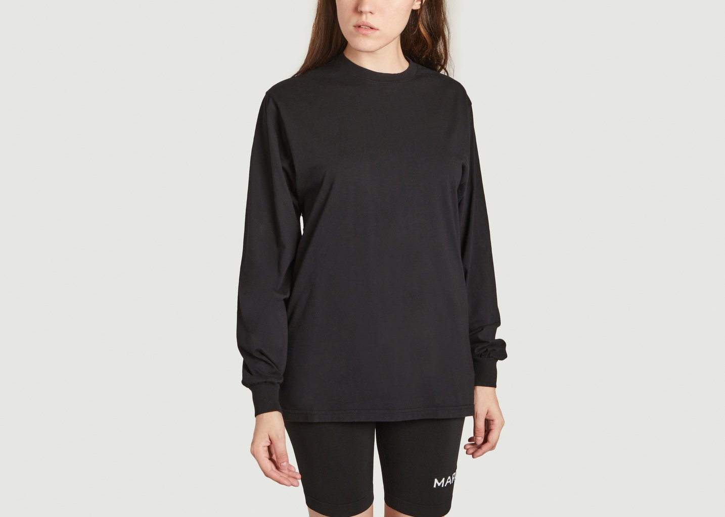 l'exception T shirt à manches longues oversize en coton bio Noir Colorful Standard