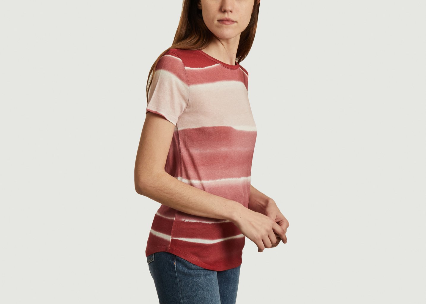 L'exception T Shirt à Rayures Rose Majestic Filatures