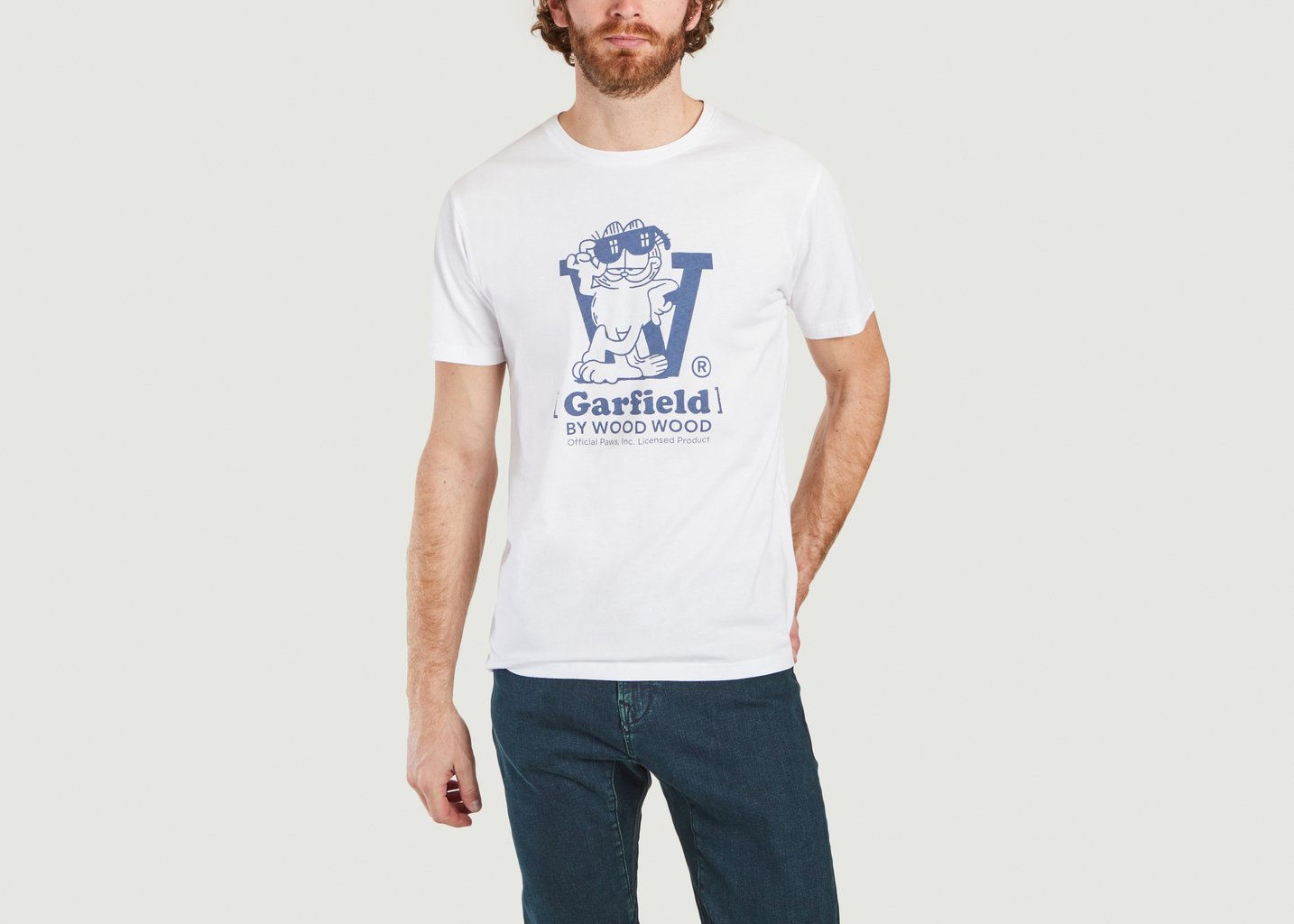 l'exception T shirt Ace Lean Wood Wood x Garfield Blanc Wood Wood