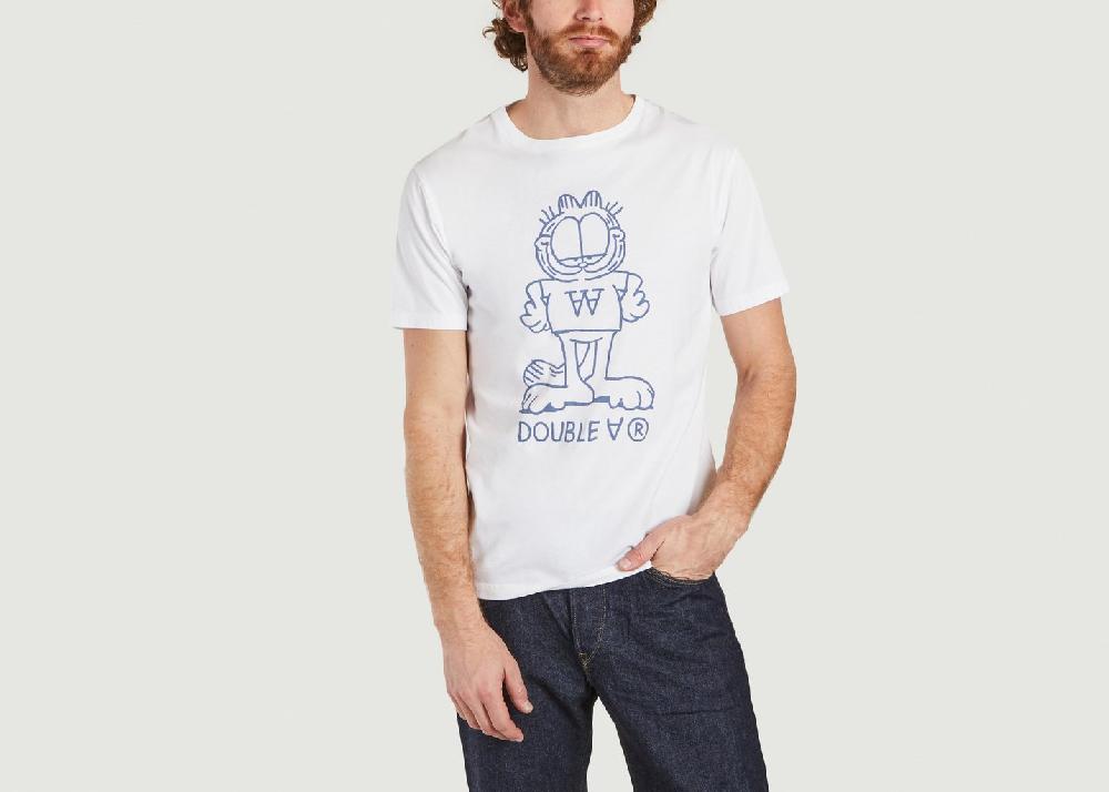 l'exception T shirt Ace Standing Wood Wood x Garfield Blanc Wood Wood