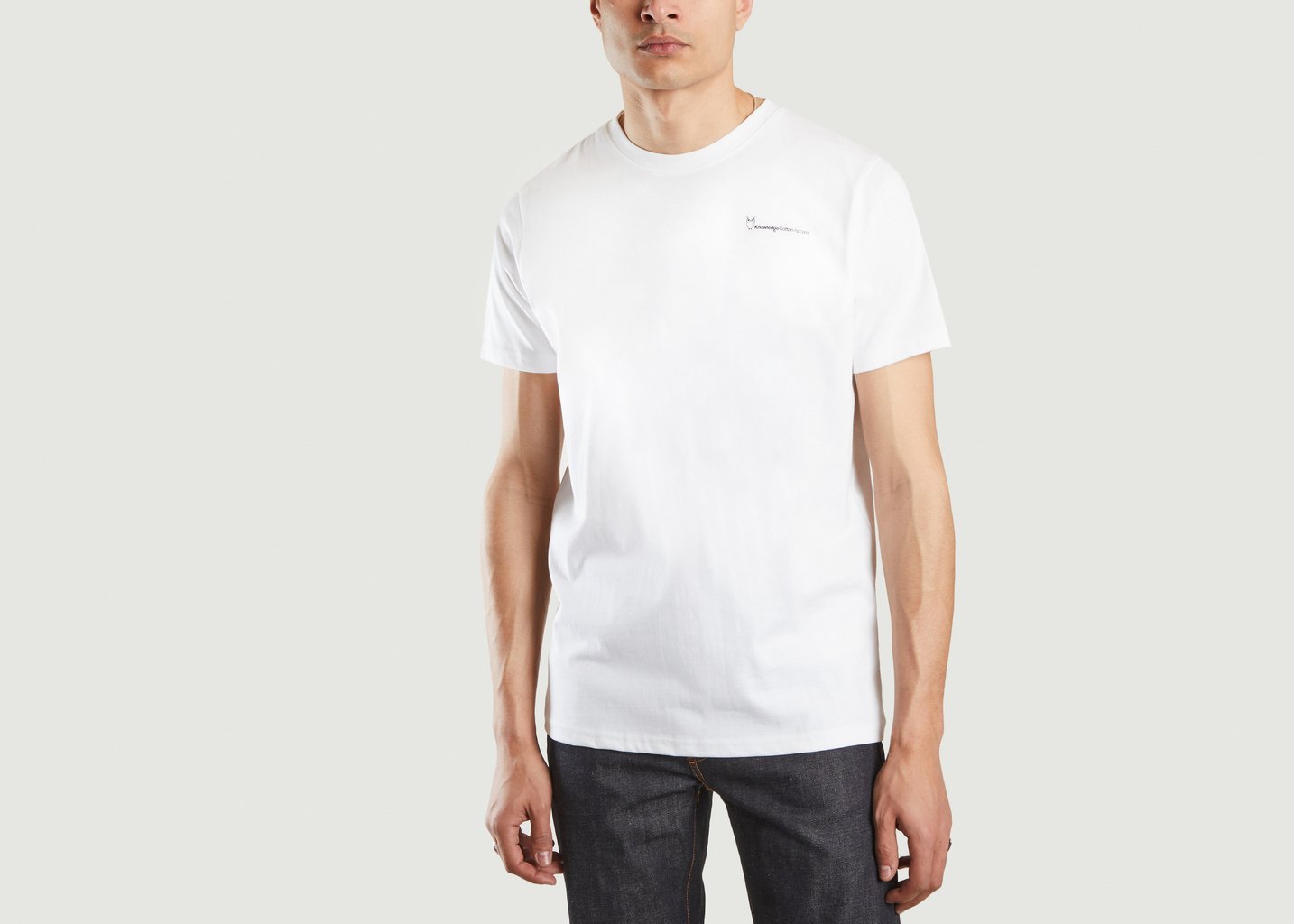 l'exception T shirt Alder imprimé dos de montagne Blanc Knowledge Cotton Apparel