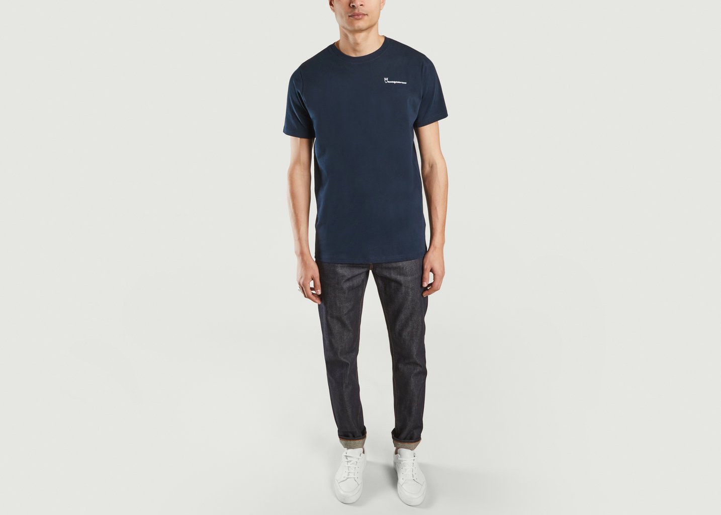 L'exception T Shirt Alder Imprimé Dos De Montagne Bleu Marine Knowledge Cotton Apparel