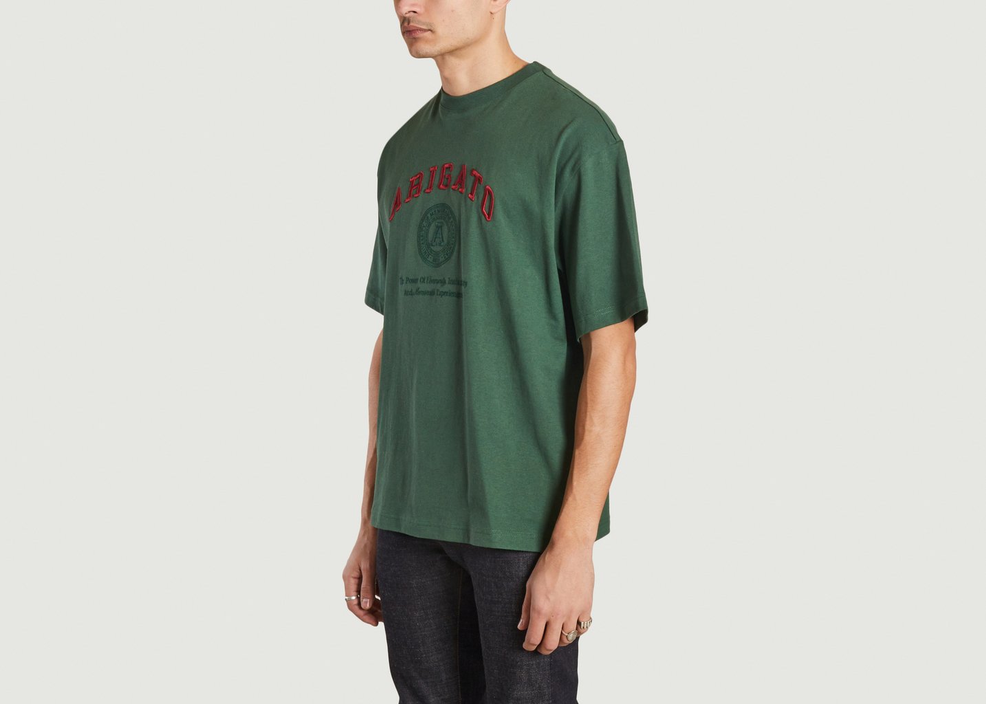 L'exception T Shirt Arigato University Brodé Vert Bouteille Axel Arigato