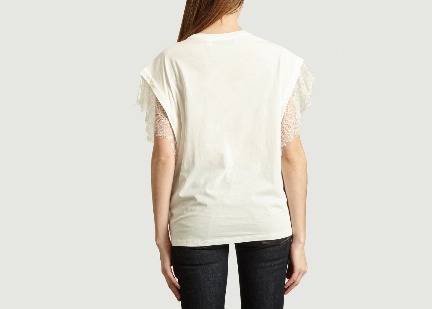 L'exception T Shirt Avec Dentelle Dunes Blanc IRO Paris